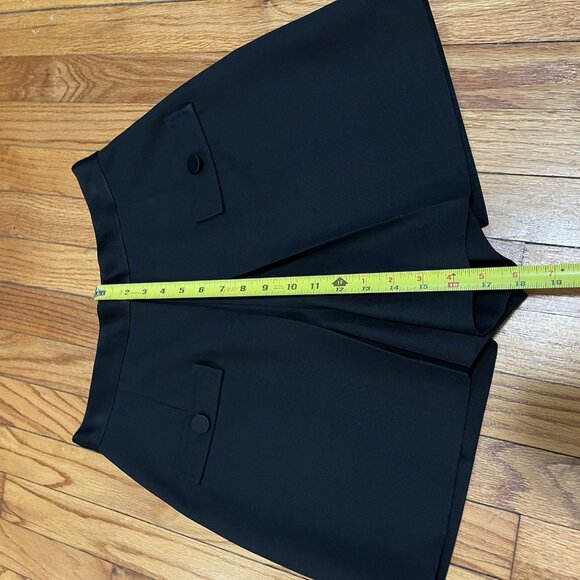 Sandro Black Wool Blend High-waisted Shorts with Buttons Size 38 (6) - Picture 12 of 13